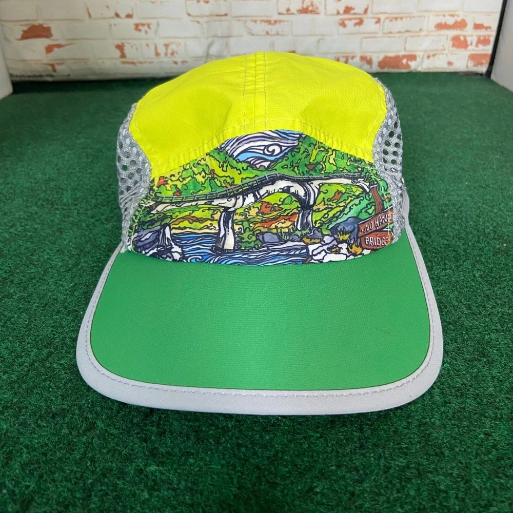 BOCO Gear Running Hat Unisex OSFM Yellow Green Heidi Garner No Hands Bridge Hat